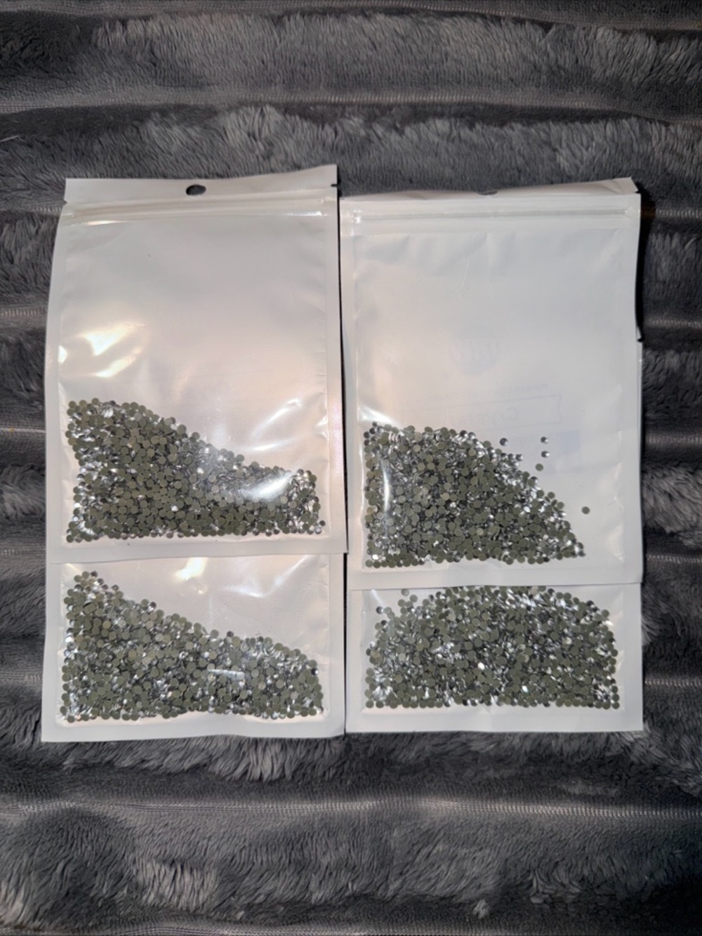 Silver HotFix Rhinestone Gems Pack - 4 Small Sealed Bags